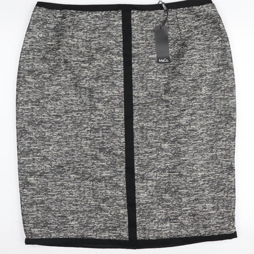 M&Co Women's Grey Pencil Skirt Size 18