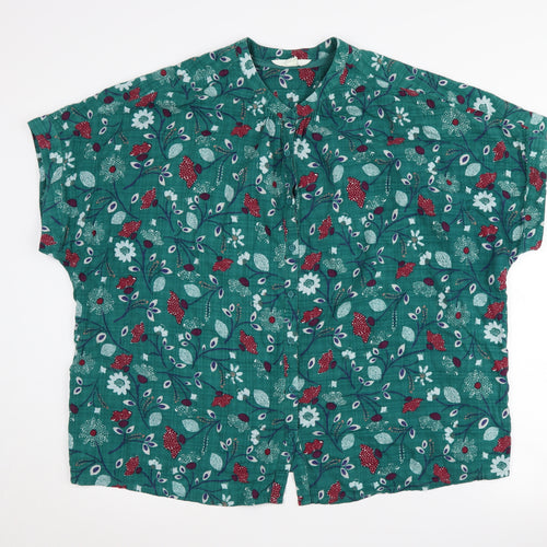 Seasalt Cornwall Women's Green Floral Tunic Blouse Size 20