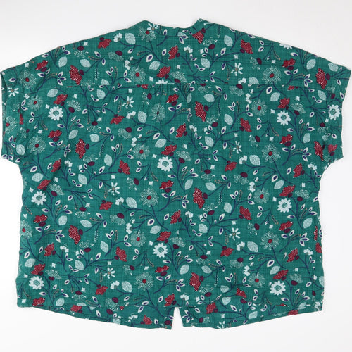 Seasalt Cornwall Women's Green Floral Tunic Blouse Size 20