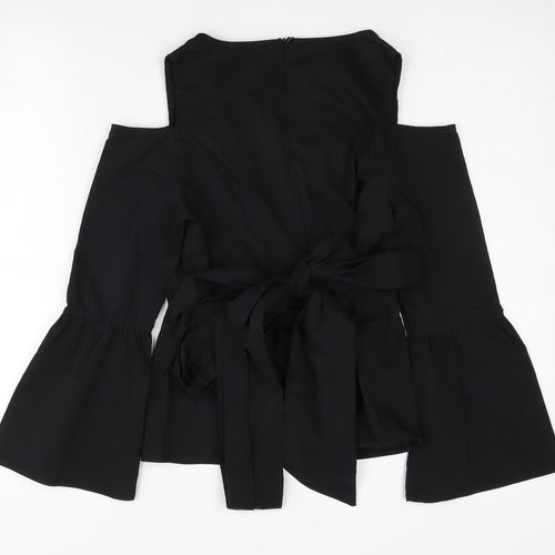 In Vogue Paris Women's Black Cold Shoulder Blouse