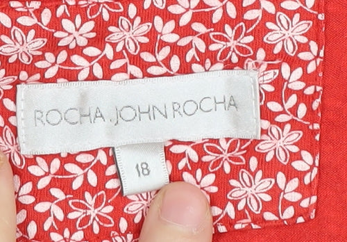 Rocha John Rocha Women's Red Floral Blouse Size 18
