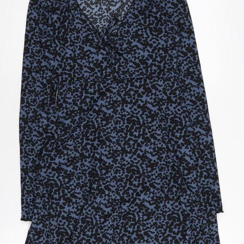Topshop Women's Blue Animal Print Knit Dress Size 8