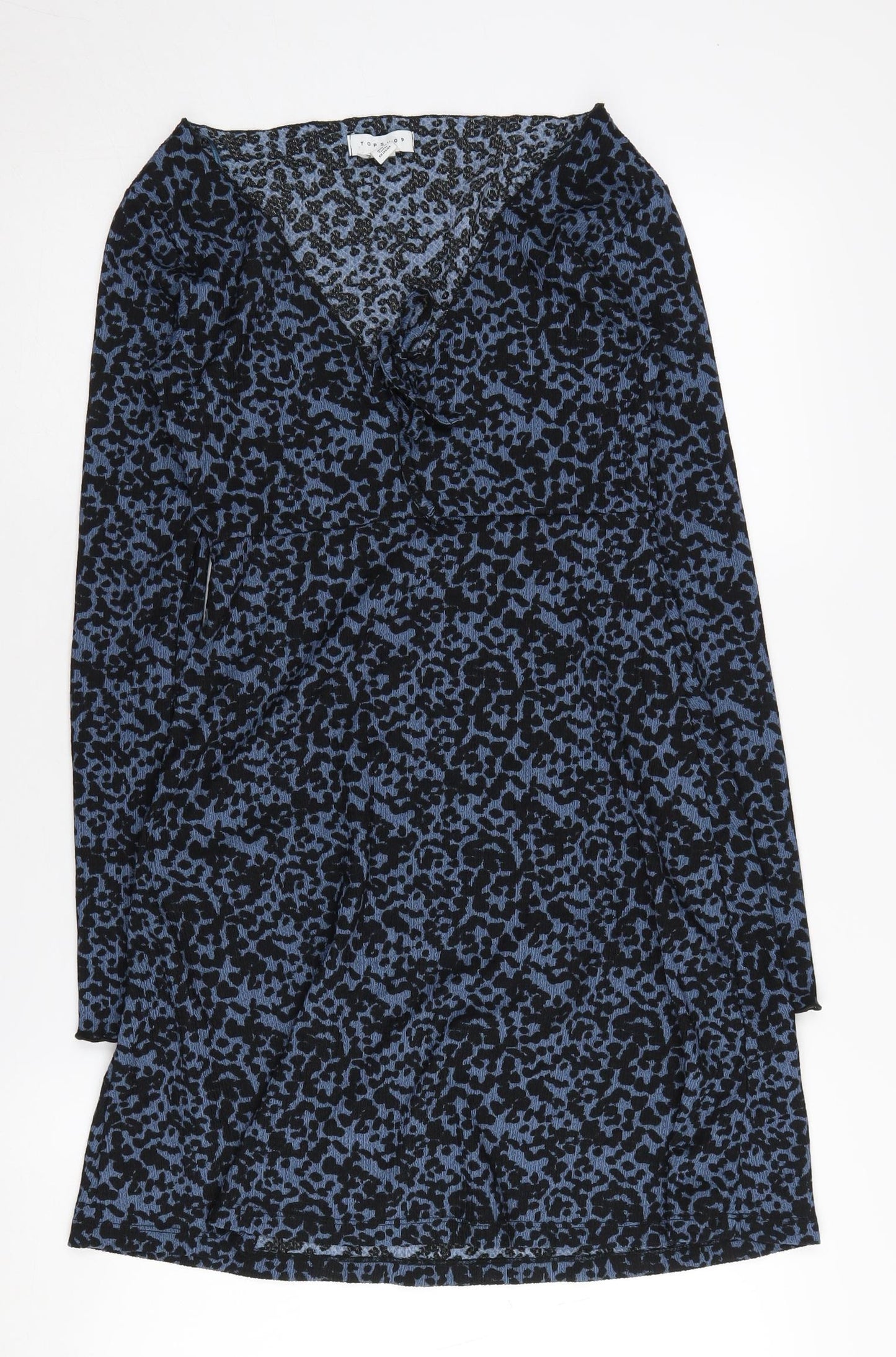 Topshop Women's Blue Animal Print Knit Dress Size 8