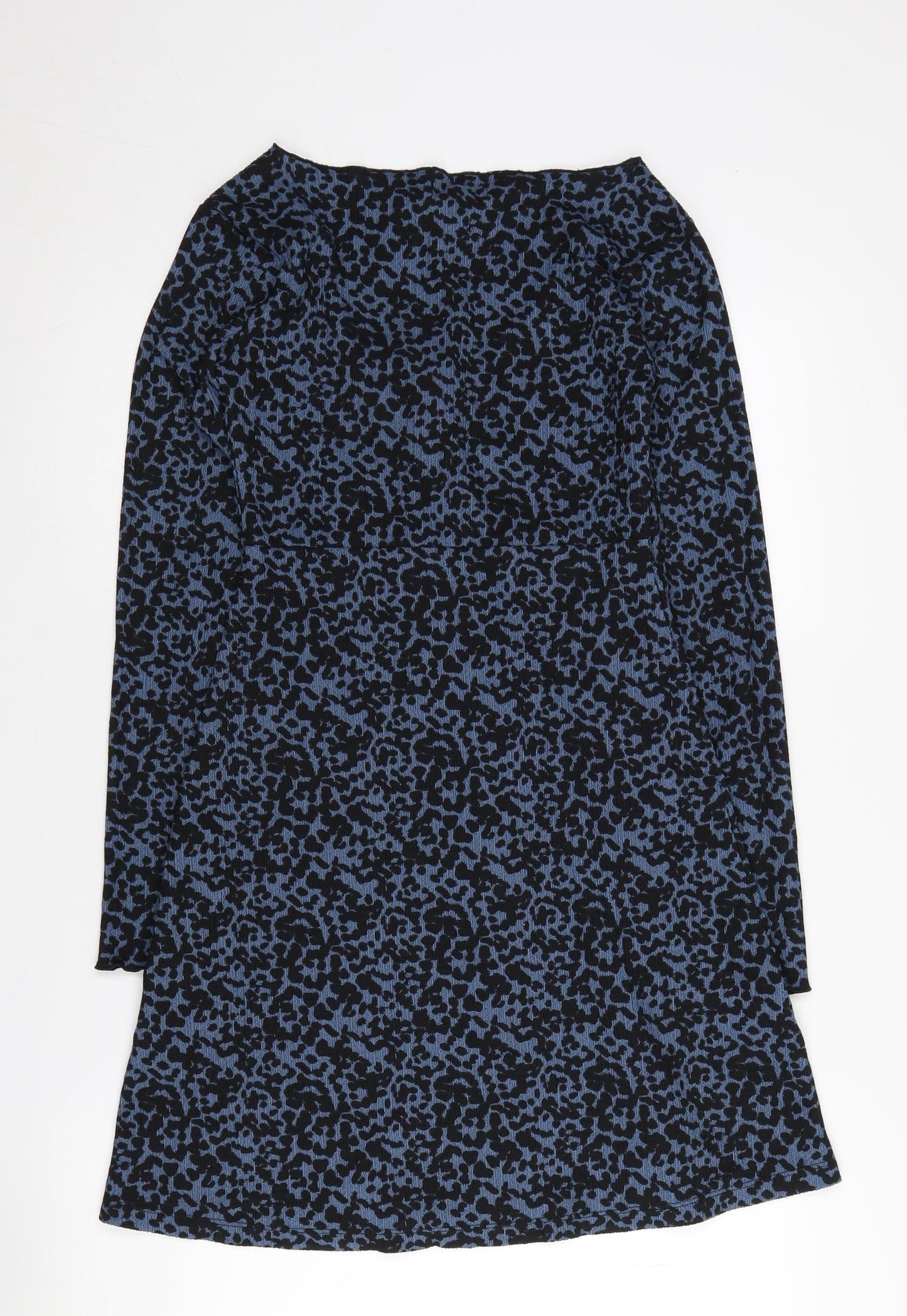 Topshop Women's Blue Animal Print Knit Dress Size 8