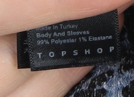 Topshop Women's Blue Animal Print Knit Dress Size 8