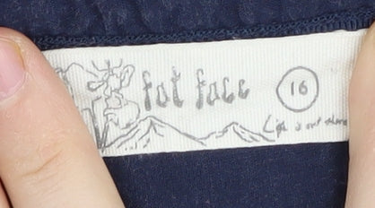 Fat Face Women's Blue Blouse Size 16 Casual 3/4 Sleeve
