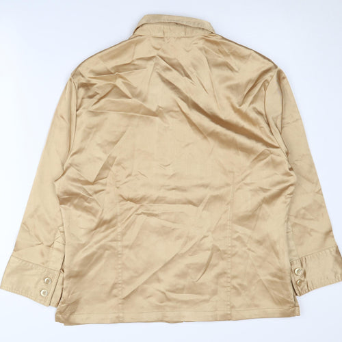 Venca Women's Beige Long Sleeve Collared Shirt XL