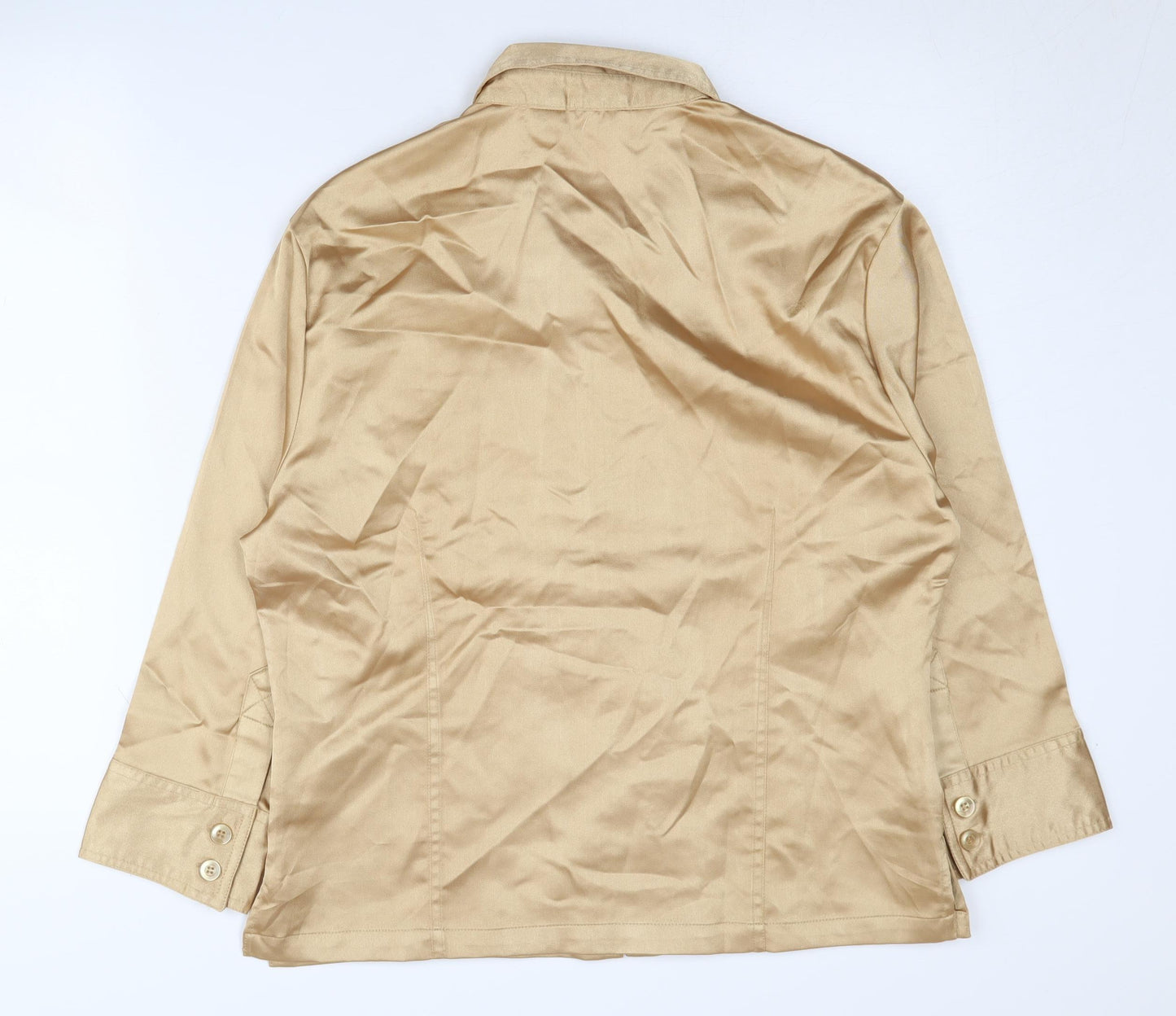 Venca Women's Beige Long Sleeve Collared Shirt XL