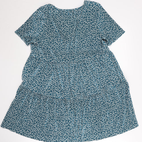 Pull & Bear Women’s Blue Floral V-Neck Dress Size 8