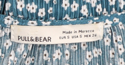 Pull & Bear Women’s Blue Floral V-Neck Dress Size 8