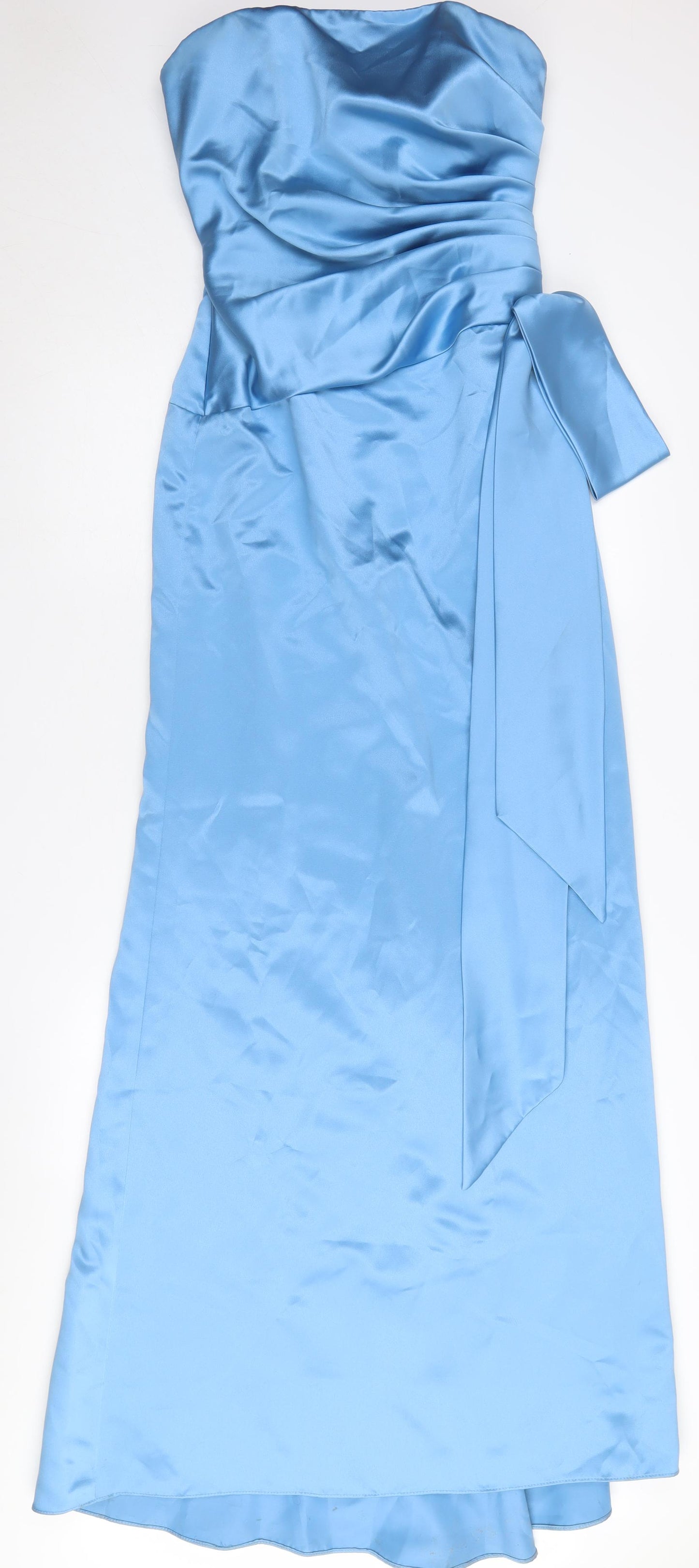 Dessy Collection Women's Blue Strapless Maxi Dress