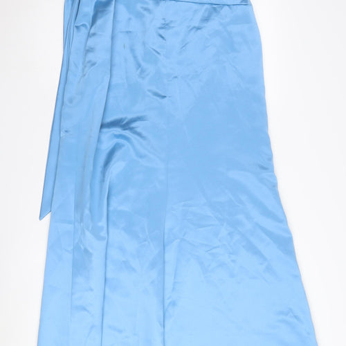 Dessy Collection Women's Blue Strapless Maxi Dress