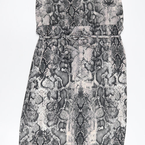 Oasis Women's Grey Animal Print Dress M
