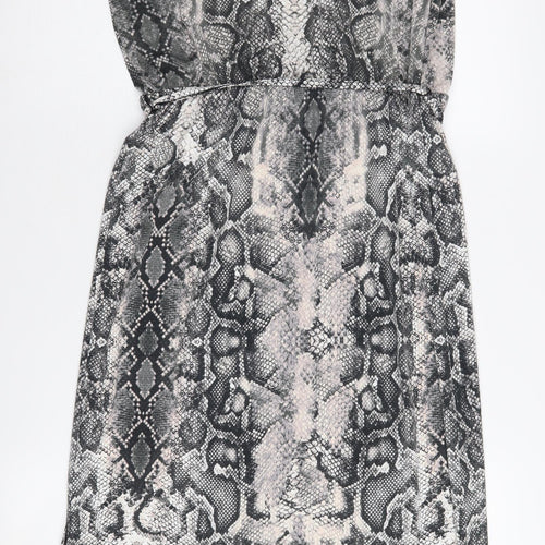 Oasis Women's Grey Animal Print Dress M