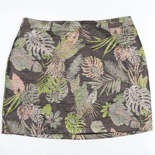 Oliver Bonas Women's Multicoloured Floral Skirt - Size 14