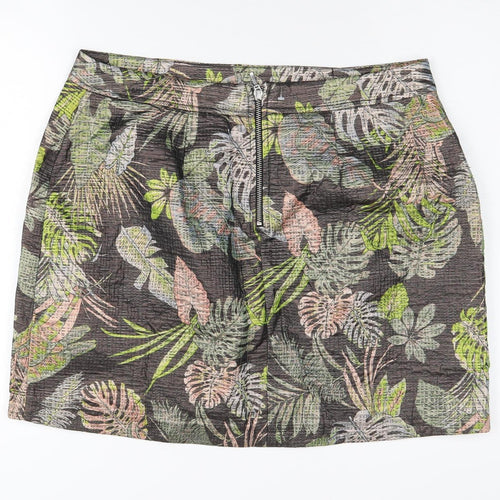 Oliver Bonas Women's Multicoloured Floral Skirt - Size 14