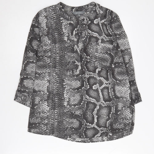 Principles Women's Grey Animal Print Blouse, Size 10