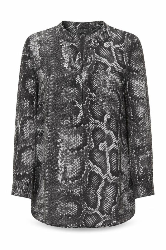 Front view of Principles Women's Grey Animal Print Blouse, size 10