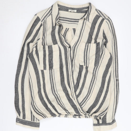 River Island Women's Striped Button-Up Shirt 12