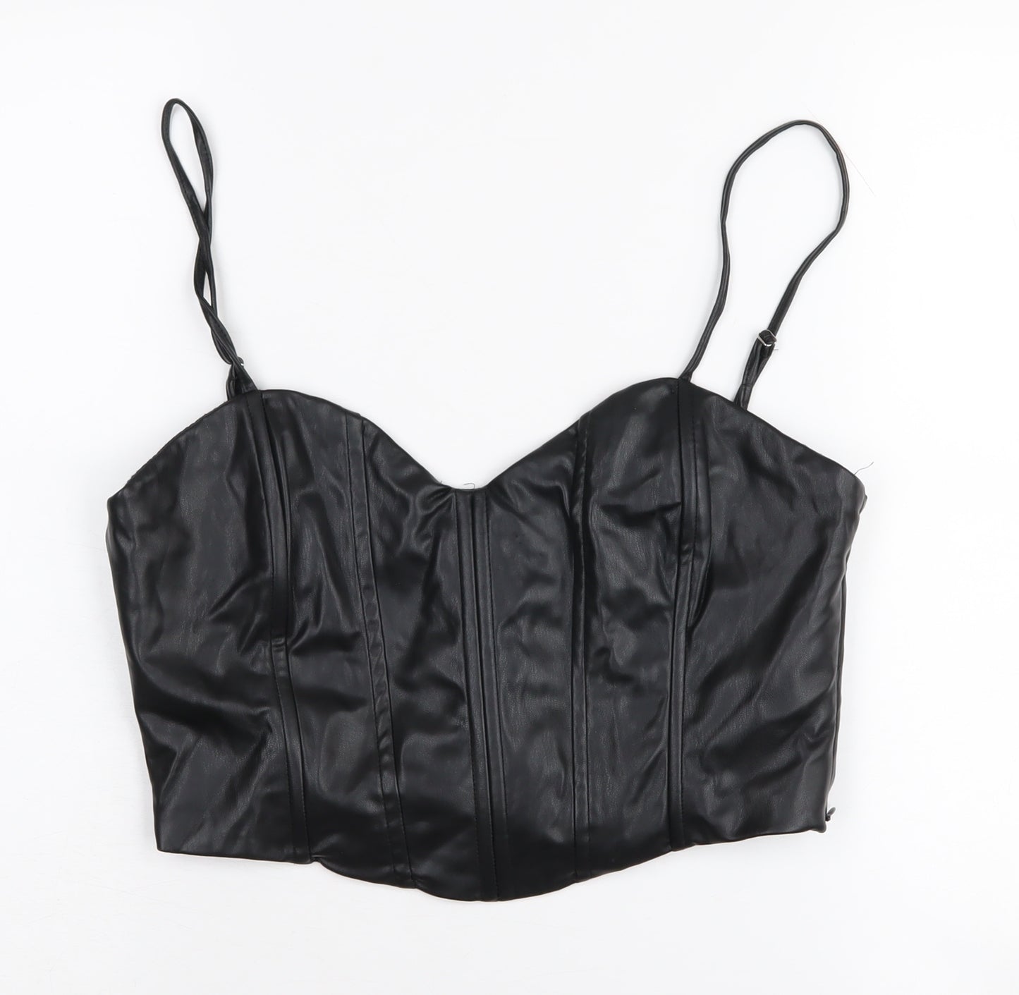 Zara Women's Black Camisole Corset Crop Top Size 12