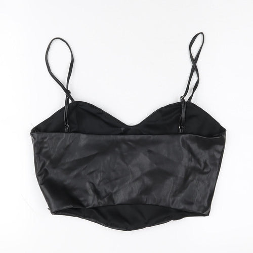 Zara Women's Black Camisole Corset Crop Top Size 12