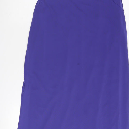 Mango Women's Blue Sleeveless Lace Dress Size 12