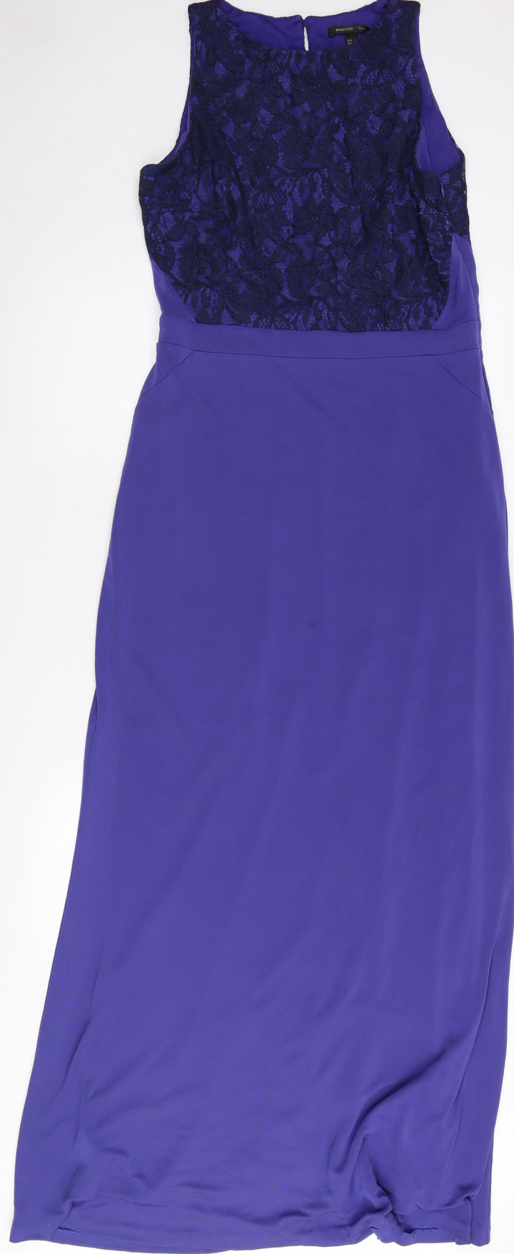 Mango Women's Blue Sleeveless Lace Dress Size 12