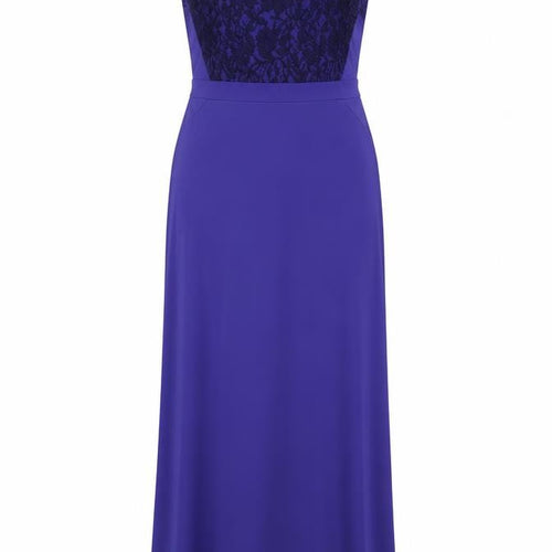 Mango Women's Blue Sleeveless Lace Dress Size 12