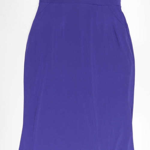 Mango Women's Blue Sleeveless Lace Dress Size 12