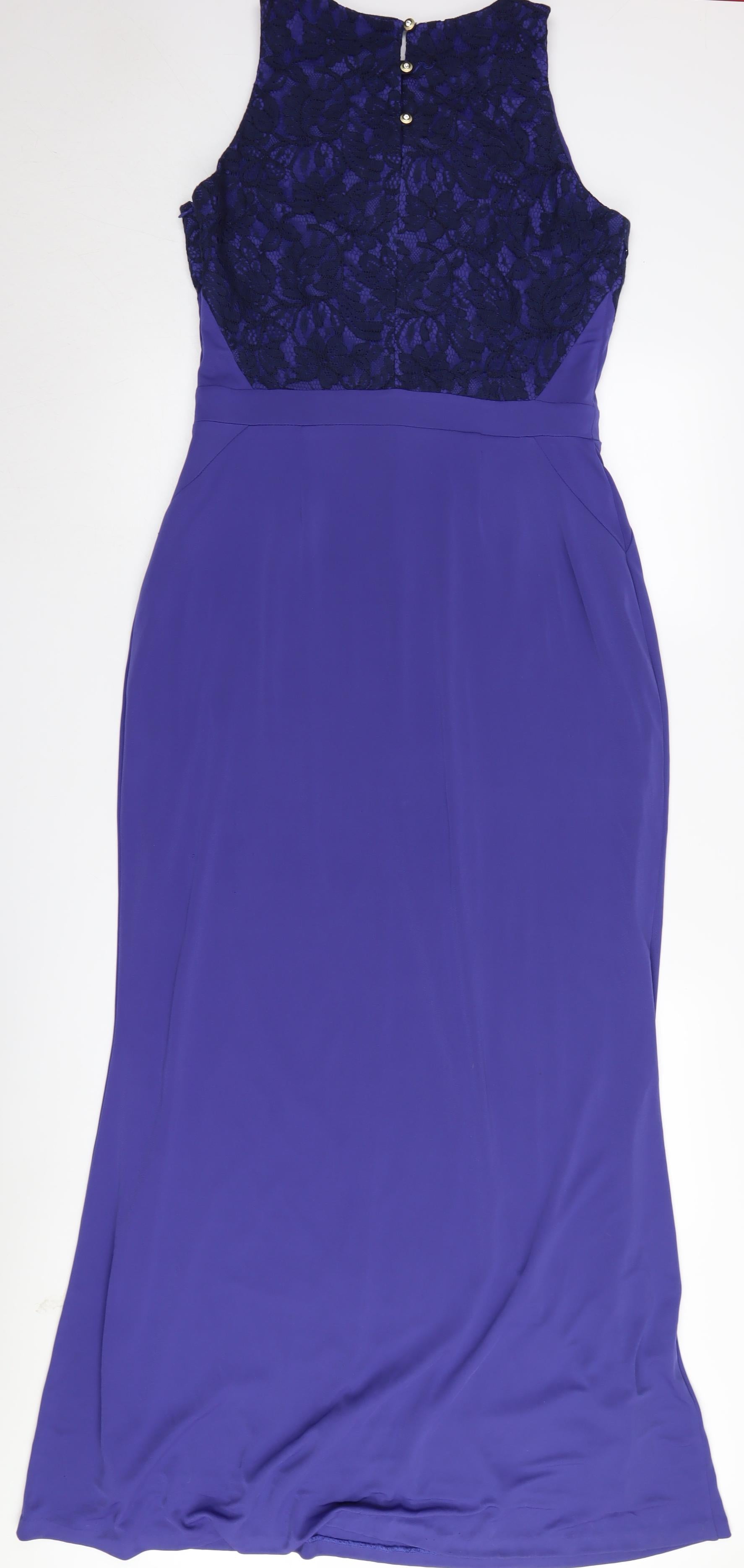 Mango Women's Blue Sleeveless Lace Dress Size 12 – Preworn