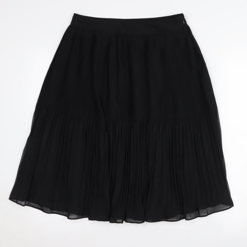 Marks and Spencer Black Pleated Midi Skirt Size 8
