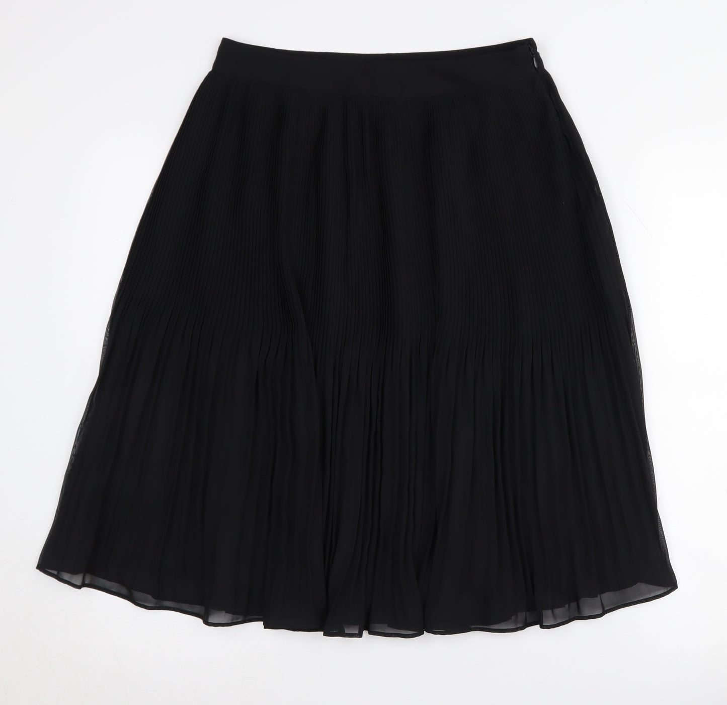 Marks and Spencer Black Pleated Midi Skirt Size 8