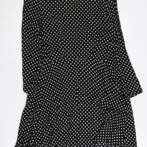 Topshop Women’s Black Polka Dot Long Sleeve Dress