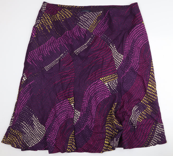 Windsmoor Women's Purple Multicoloured Geometric Skirt 22