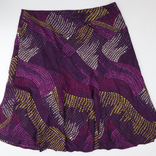 Windsmoor Women's Purple Multicoloured Geometric Skirt 22