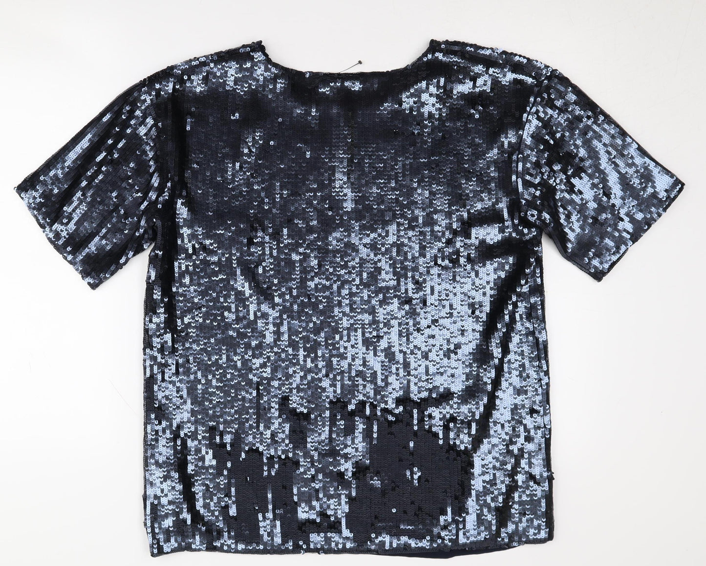 Topshop Women's Black Sequin Short Sleeve T-Shirt