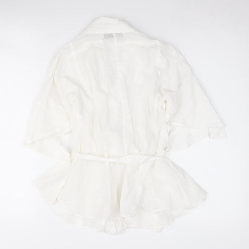 Zara Women's White Kimono Style Blouse Size 8