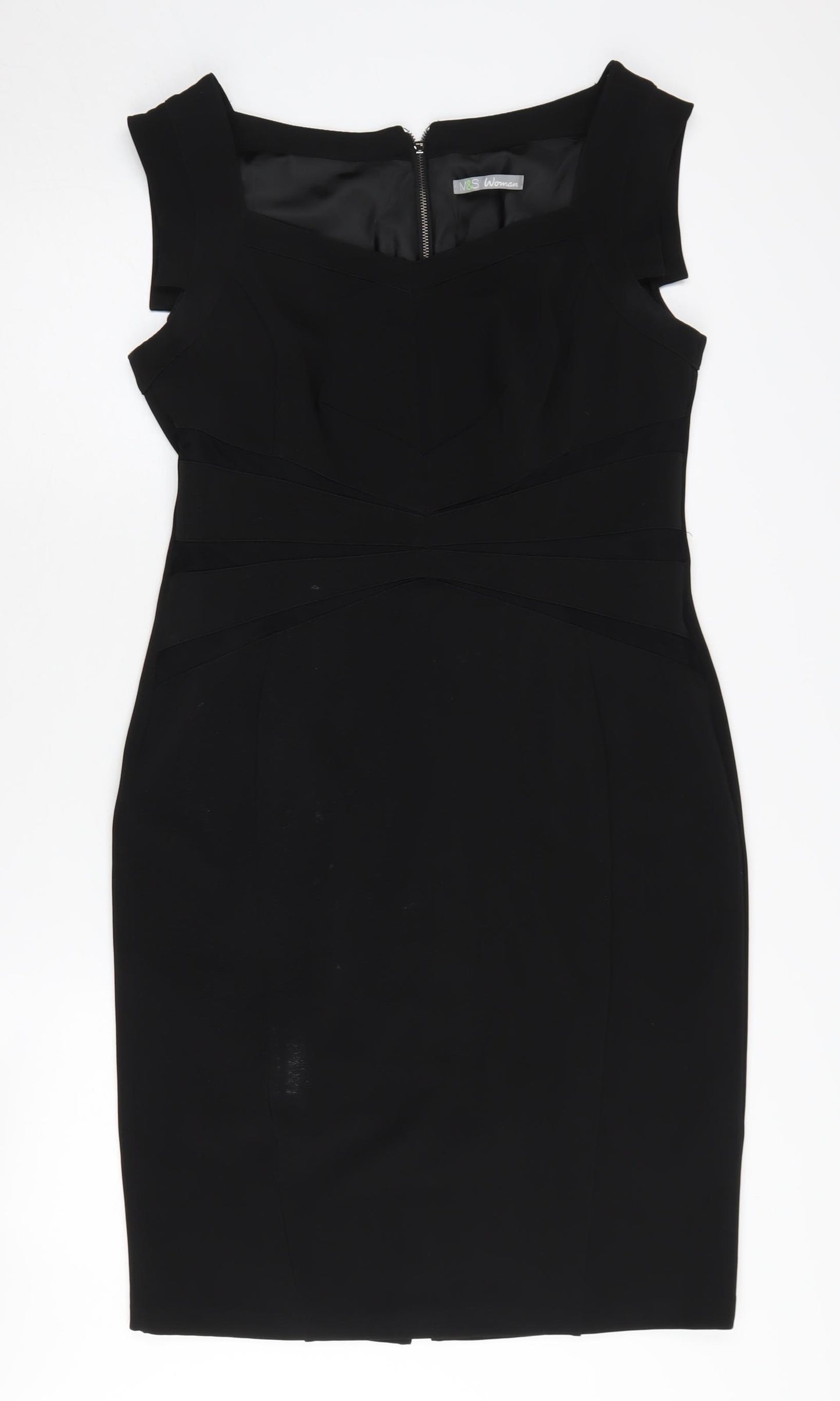 Marks and Spencer Black Sheath Dress Size 14