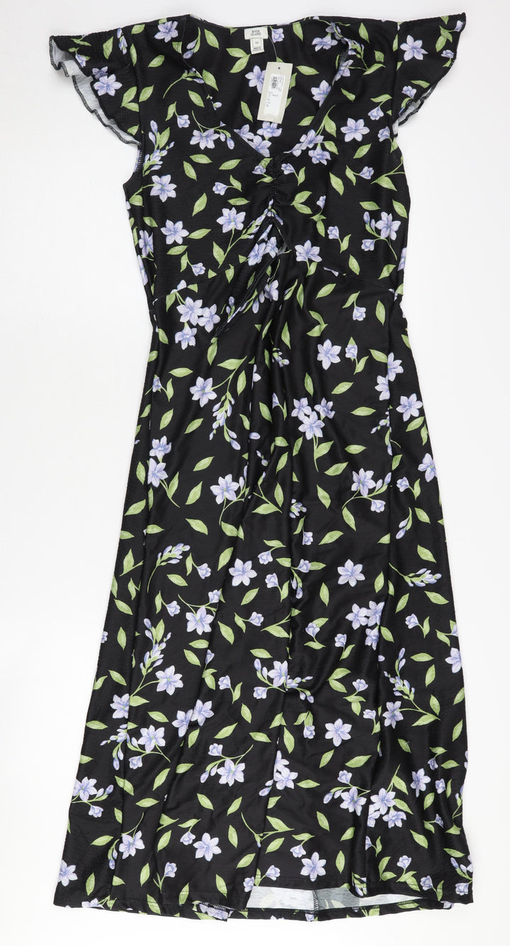 River Island Women's Black Floral Dress Size 10
