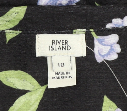 River Island Women's Black Floral Dress Size 10