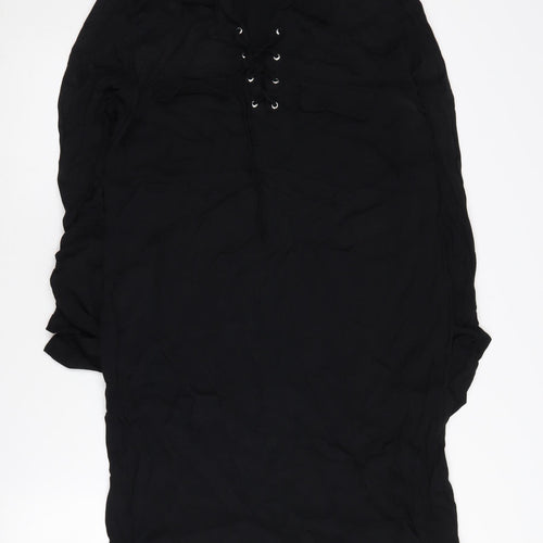 Paraphrase Women's Black Lace-Up Dress - Size 14