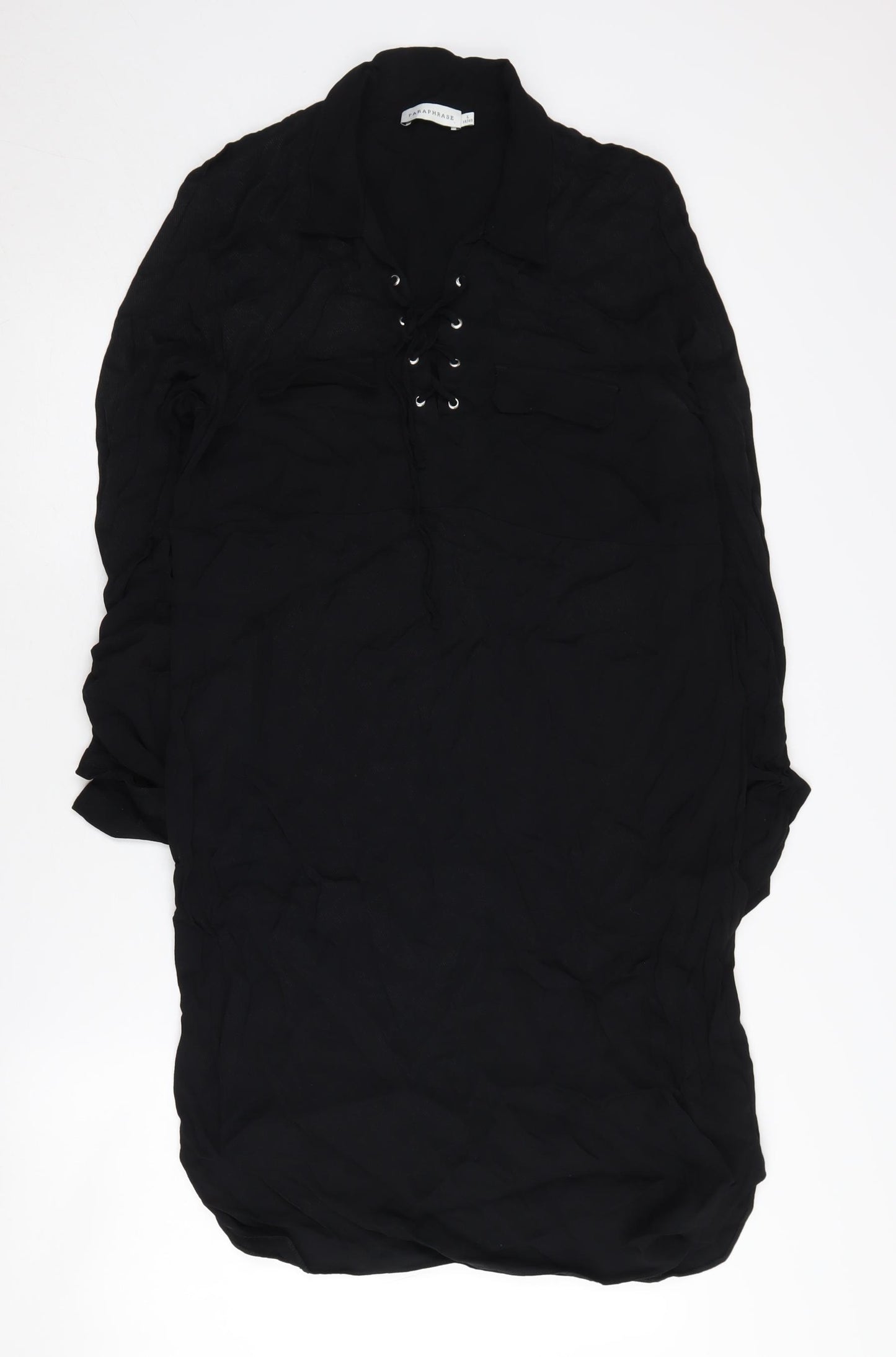 Paraphrase Women's Black Lace-Up Dress - Size 14