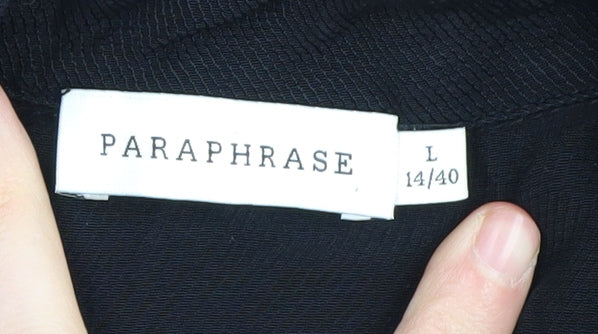 Paraphrase Women's Black Lace-Up Dress - Size 14