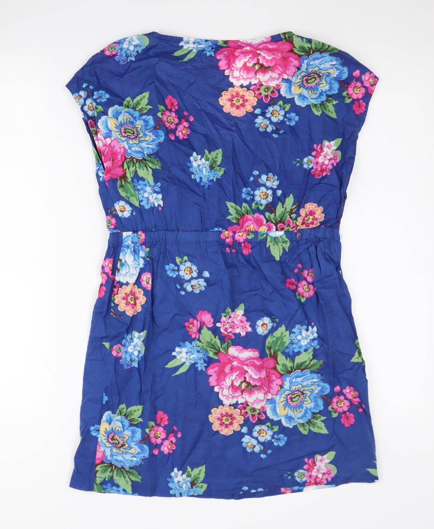 Joules Women's Blue Floral Wrap Blouse, Size S