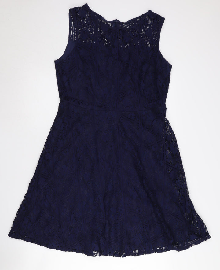 Wallis Women's Blue A-Line Dress, Size 14