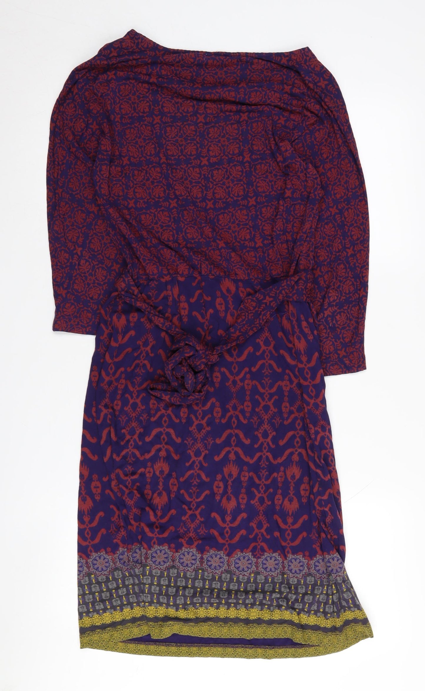 White Stuff Women's Purple Geometric Shift Dress Size 12