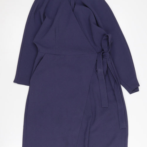 Topshop Petite Purple Wrap Dress - Size 10