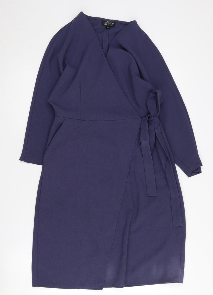 Topshop Petite Purple Wrap Dress - Size 10