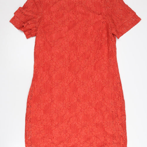 Dorothy Perkins Women's Red Lace Dress Size 14
