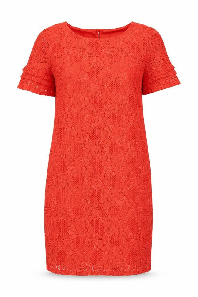 Dorothy Perkins Women's Red Lace Dress Size 14